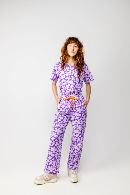 Purple Petals Scrub Set