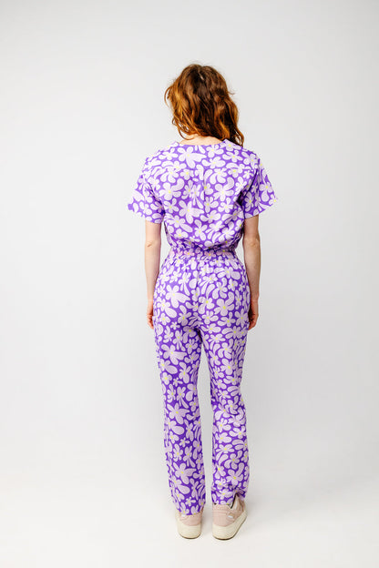 Purple Petals Scrub Set