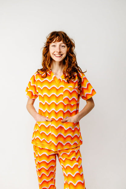 Orange Sunrise Scrub Set