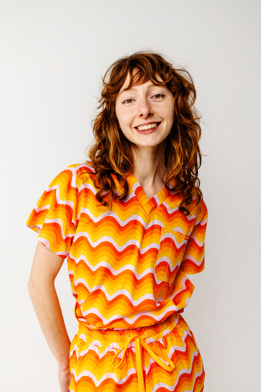 Orange Sunrise Scrub Set
