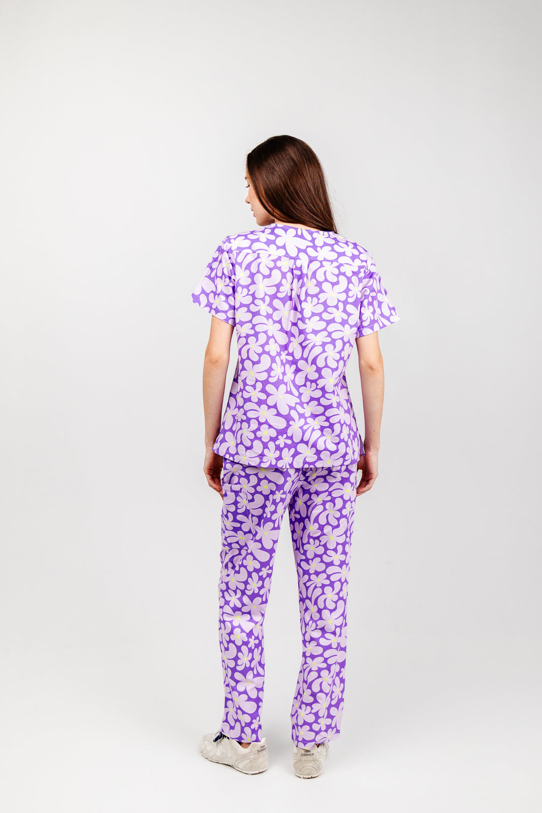 Purple Petals Scrub Set