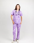 Purple Petals Scrub Set