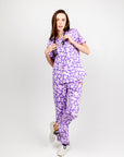 Purple Petals Scrub Set