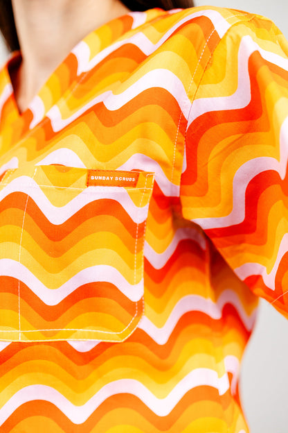 Orange Sunrise Scrub Set