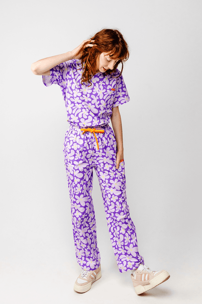 Purple Petals Scrub Set