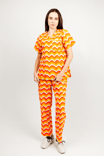 Orange Sunrise Scrub Set