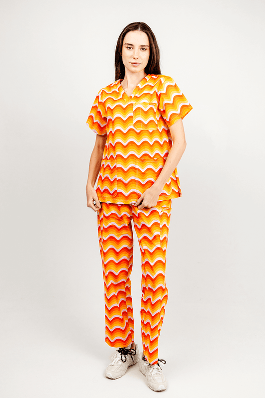 Orange Sunrise Scrub Set